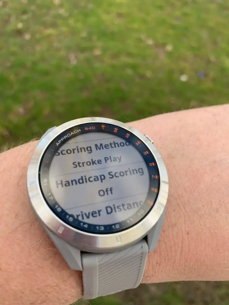 Golf mode on the S40 golf watch