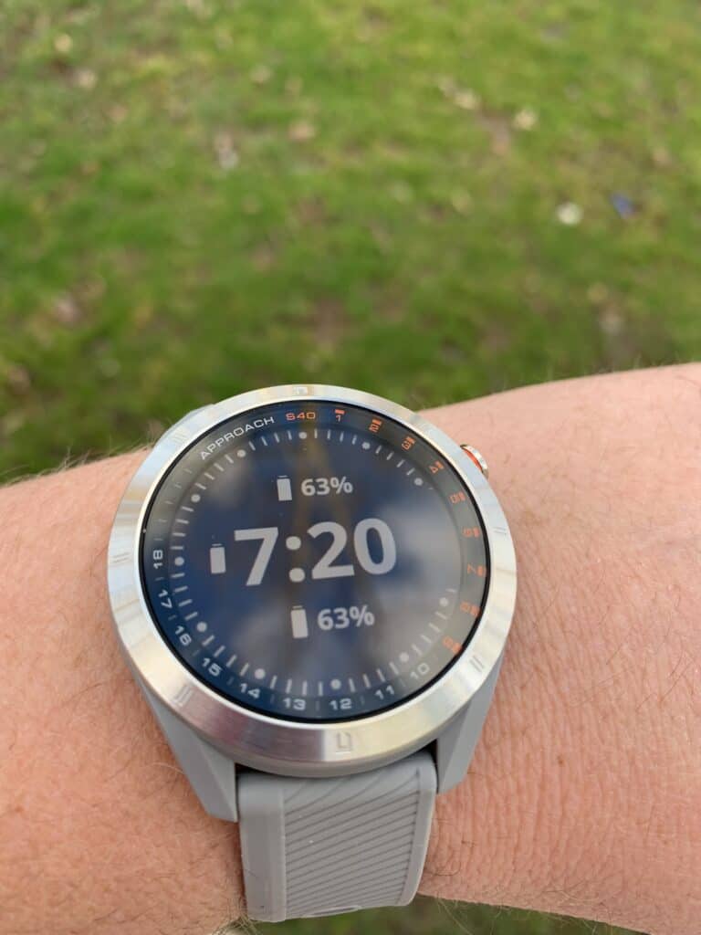 Standard watch mode on this golf watch